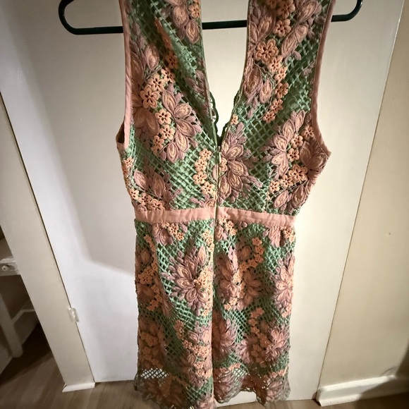 foxiedox Dresses & Skirts - foxiedox Backless Dress in Green and Pink
